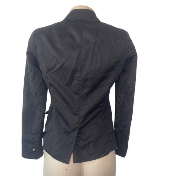 G-STAR Raw Black Cotton Linen Blend 'CL Safari Blazer' Button Front Size 34 - Picture 10 of 11